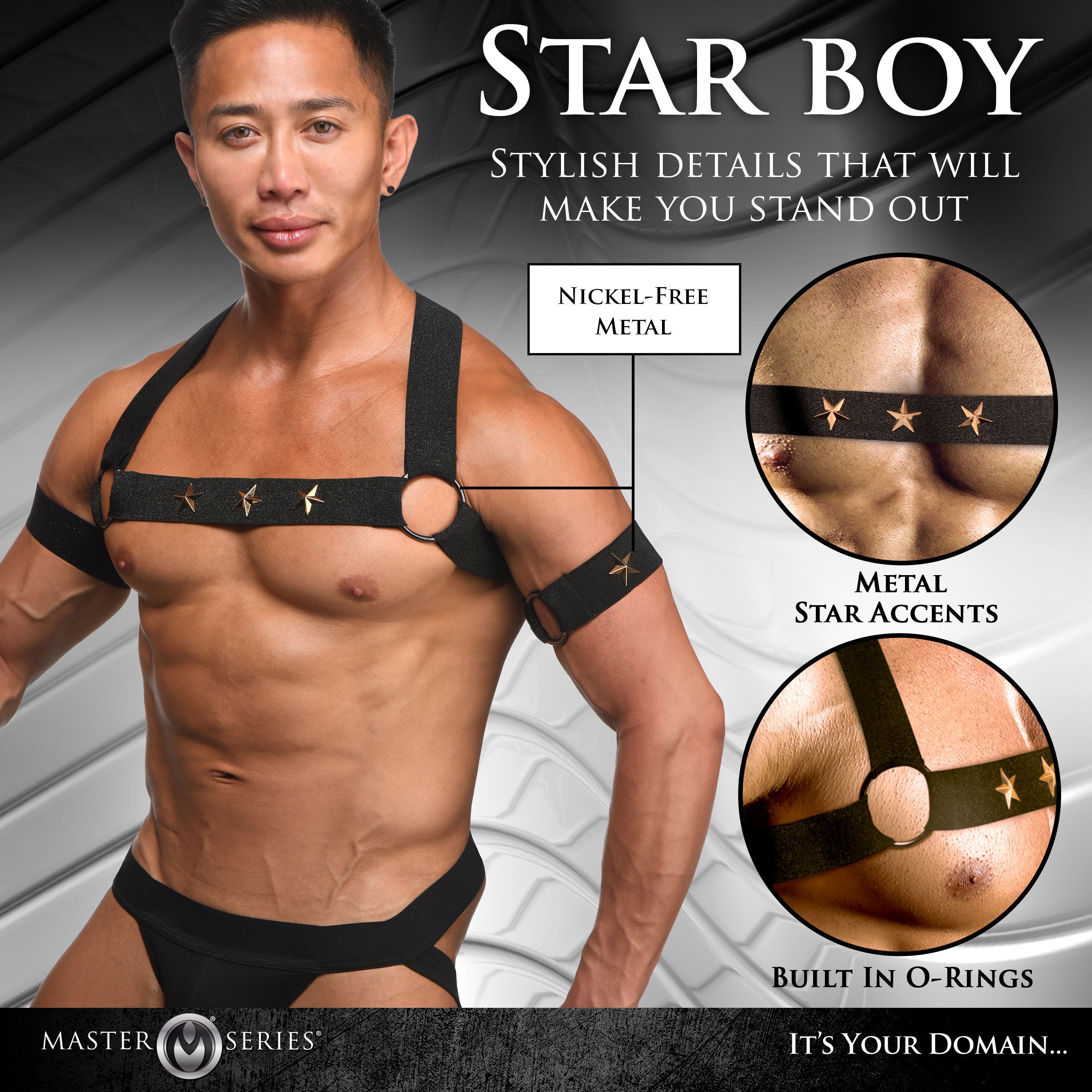 Rave Harness Elastic Chest Harness With Arm Bands -